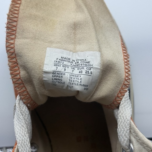 Converse Chuck Taylor All Star Orange High Top Sneakers Mens 7 Womens 9 Canvas - Picture 9 of 9